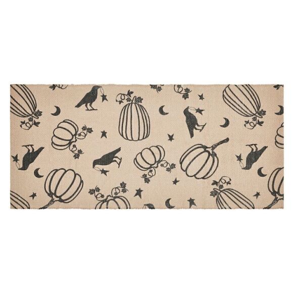 Halloween Raven Harvest Indoor Outdoor Rectangle Throw Rug Country Farmhouse  - Picture 2 of 4